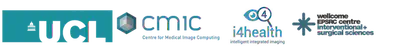 UCL logo, CMIC logo, i4health logo, weiss logo